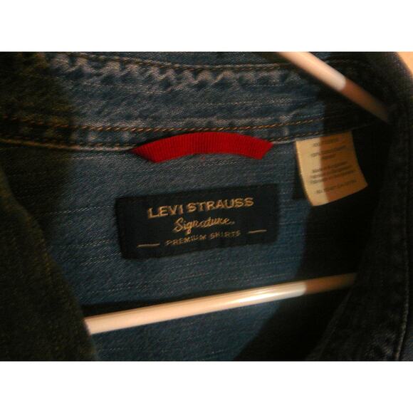 Vtg Levi Signature Denim Button Up with button down collar men's XXL - Picture 4 of 9
